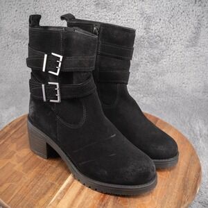 Vintage Foundry Co Womens Charmaine Ankle Boots Block Heel Moto Buckles size 7.5